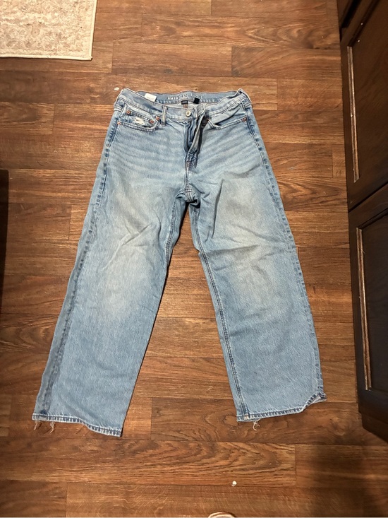 American Eagle Outfitters Denim - Light Blue Women's Straight Wide Leg Jeans